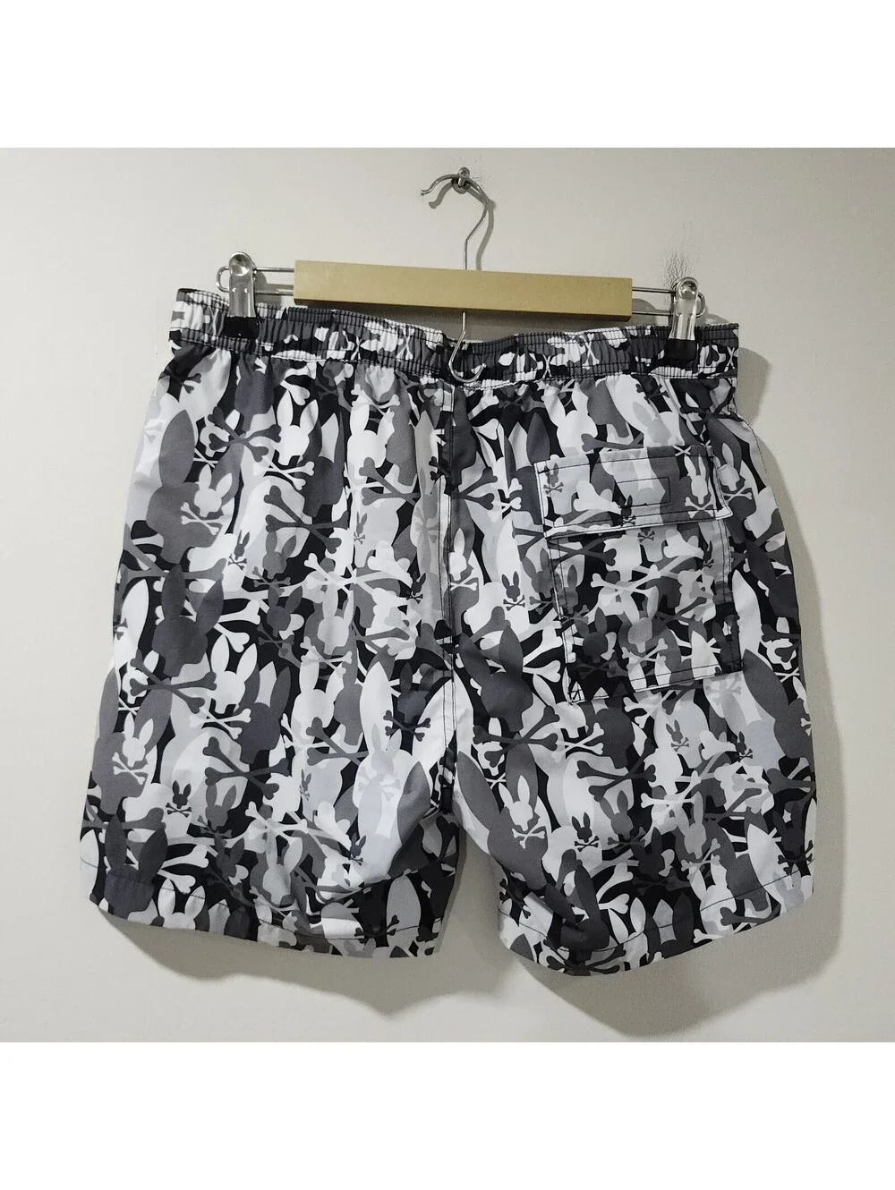 Psycho Bunny Swim Trunks Shorts All Over Logo Summer Beach Outdoor Mens Medium